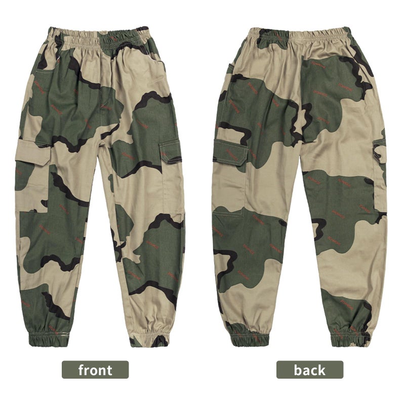 Rolanko Girls Kids Camouflage Cargo Jogger Pants with Pocket, Hip Hop Street Dance Trousers Boys Clothing (Camo, 10-12) - Image 4